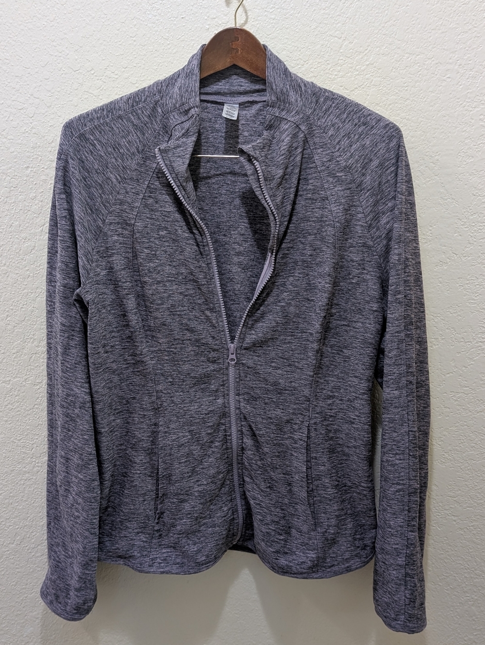 Yogalicious Lux full-zip athletic jacket In Lavender And Grey W/ Thumbholes. XXL